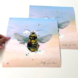 Dusky Sky Garden Bee - Art Print - Kristjana S Williams Studio