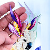 Botanical Tilda Gin Bird I – Purple & Citrus - 3D Artwork - Kristjana S Williams Studio