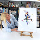 Botanical Tilda Gin Bird I – Purple & Citrus - 3D Artwork - Kristjana S Williams Studio