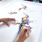 Botanical Tilda Gin Bird I – Purple & Citrus - Kristjana S Williams Studio