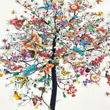 The Curiosity Tree - Fur & Flora Edition - Original Artwork - Kristjana S Williams Studio