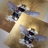 Golden Majestic Bee - Art Print - Kristjana S Williams Studio