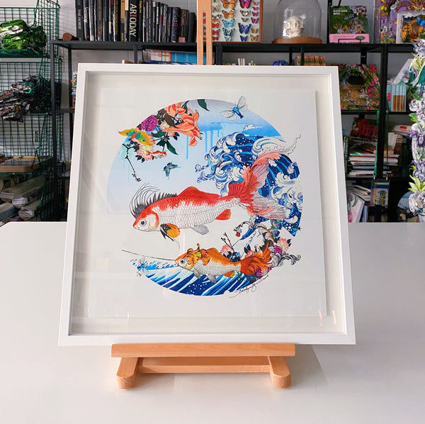 Hokusai Koi Red - Art Print - Kristjana S Williams Studio