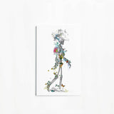 Ad moldu skaltu verda - Drifting Skeleton white - Art Print - Kristjana S Williams Studio