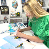 Dusky Sky Garden Bee - Art Print - Kristjana S Williams Studio