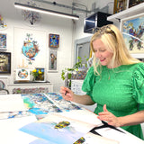 Dusky Sky Garden Bee - Art Print - Kristjana S Williams Studio