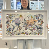 Iridescent World Map - Framed Artwork