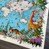 A Tall Giraffa World - Artist Proof - Kristjana S Williams Studio