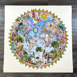 Blue Gradient Ceylon World Map - Artist Proof - Kristjana S Williams Studio