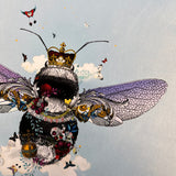 Golden Majestic Bee - Silver Blue - Artist Proof