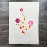 Orange Neon Pressed Flowers - Artist Proof