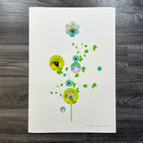 Green Neon Pressed Flowers - Artist Proof