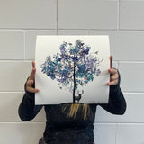 Blue Floral Tree - Artist Proof