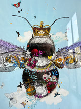 Queen Bee - Teal - Framed Artwork - Kristjana S Williams Studio
