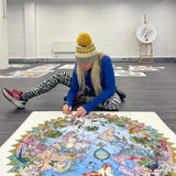 Blue Gradient Ceylon World Map - Artist Proof - Kristjana S Williams Studio