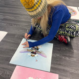 Golden Majestic Bee - Silver Blue - Artist Proof