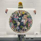 Navy Ceylon World Map - Artist Proof