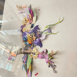 Botanical Tilda Gin Bird I – Purple & Citrus - 3D Artwork - Kristjana S Williams Studio
