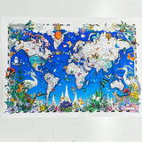 Blue Map Medium - Artist Proof - Kristjana S Williams Studio