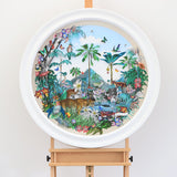 Hringlaga Palm Tree Morning Mountain I - Original Artwork 2023 - Kristjana S Williams Studio