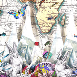 Dragonfly Deer Celestial World Map Original Artwork - Kristjana S Williams Studio