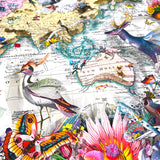 Dragonfly Deer Celestial World Map Original Artwork - Kristjana S Williams Studio