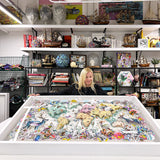 Dragonfly Deer Celestial World Map Original Artwork - Kristjana S Williams Studio