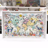 Dragonfly Deer Celestial World Map Original Artwork - Kristjana S Williams Studio