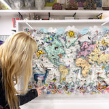 Dragonfly Deer Celestial World Map Original Artwork - Kristjana S Williams Studio