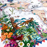 Botanical World Map Voyage - Kristjana S Williams Studio