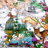 Botanical World Map Voyage - Kristjana S Williams Studio