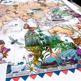 Botanical World Map Voyage - Kristjana S Williams Studio