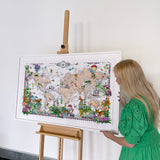 Botanical World Map Voyage - Kristjana S Williams Studio