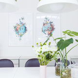 Mountain og Elephant Ocean Jordin I - Art Print - Kristjana S Williams Studio