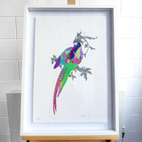Neon Bird II - Framed Artwork - Kristjana S Williams Studio