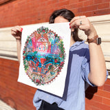 Through the Roses and into the Rabbit Hole - Art Print - Kristjana S Williams Studio