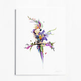 Botanical Tilda Gin Bird I – Purple & Citrus - Kristjana S Williams Studio