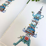 Tower Of Tea - Art Print - Kristjana S Williams Studio