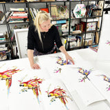 Botanical Tilda Gin Bird I – Purple & Citrus - Kristjana S Williams Studio