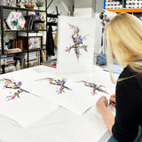 Botanical Tilda Gin Bird I – Purple & Citrus - Kristjana S Williams Studio