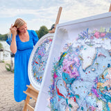 Circular Silfur Sea - Art Print - Kristjana S Williams Studio