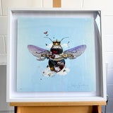 Queen Bee - Teal - Framed Artwork - Kristjana S Williams Studio