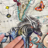 Navigators of the World - Zebra - 3D Hybrid Artwork