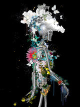 Ad moldu skaltu verda - Drifting Skeleton black - Art Print - Kristjana S Williams Studio