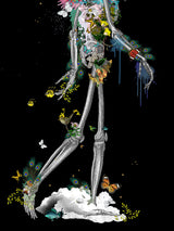 Ad moldu skaltu verda - Drifting Skeleton black - Art Print - Kristjana S Williams Studio