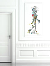 Ad moldu skaltu verda - Drifting Skeleton white - Art Print - Kristjana S Williams Studio