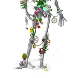 Ad moldu skaltu verda - Still Skeleton white - Art Print - Kristjana S Williams Studio