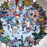 Ceylon Circular Elephant Blái - Mini 3D Original Artwork - Kristjana S Williams Studio