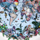 Ceylon Circular Elephant Blái - Mini 3D Original Artwork - Kristjana S Williams Studio