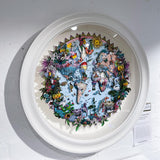 Ceylon Circular Elephant Blái - Mini 3D Original Artwork - Kristjana S Williams Studio